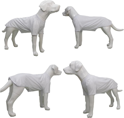 Lovelonglong Basic Blank T-Shirt for Large Dogs, White Dog Costumes Tee Shirts XXXXL