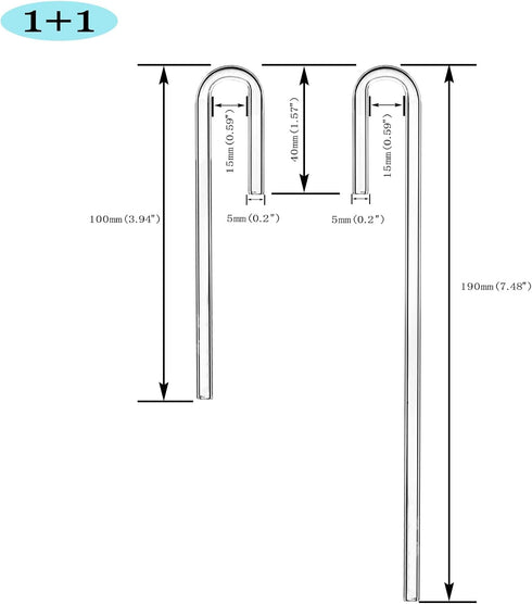 2X Acrylic U Shape Tube for Aquarium Air Pump Fish Tank Accessories Aquarium CO2 Diffuser Connector Tube