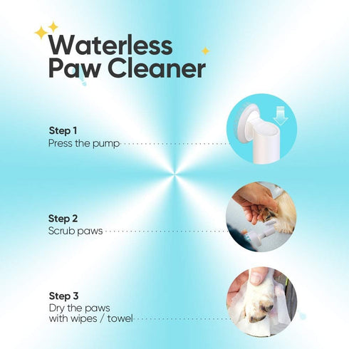 Dog Paw Cleaner, Portable Waterless Cleaning Shampoo for Dogs, Silicone Grooming Brush for Muddy Paws (Rose Scent)