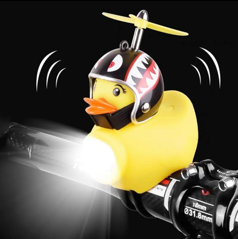 Kids Lovely Yellow Duck Bike Bell, Rubber Bicycle Horn with LED Light - for Children and Adults Outdoor Sport