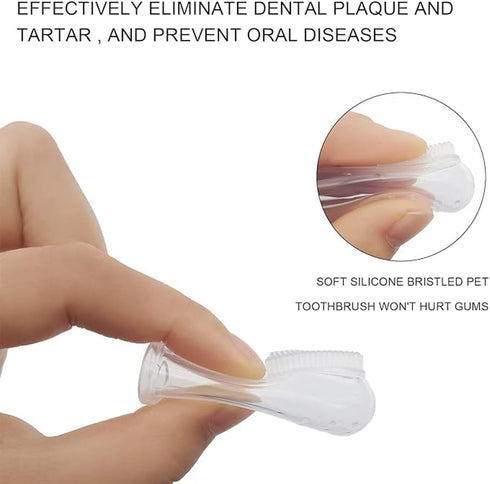 6 Units Pack Pet Finger Toothbrush for Dogs & Cats, Extra Soft Silicone Bristles for Easy Dental Hygiene