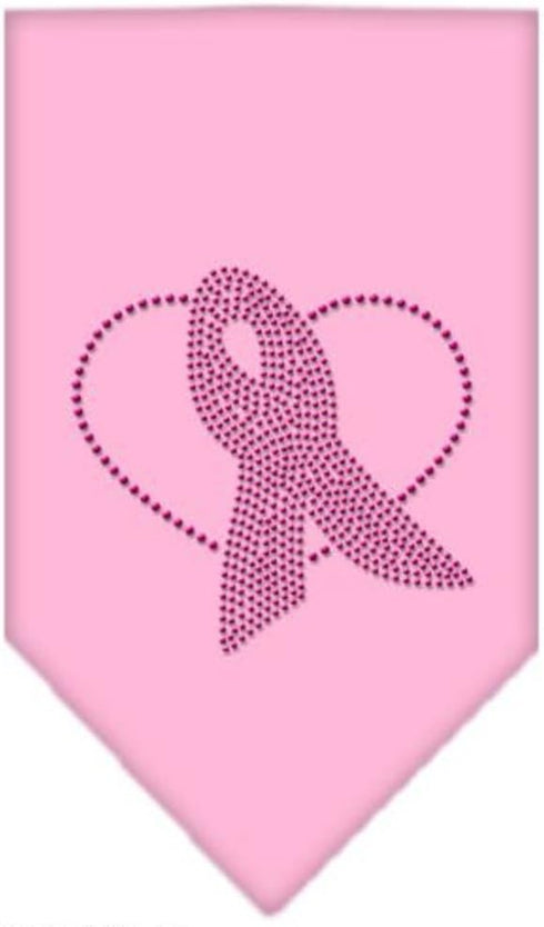 Pet and Dog Bandana Rhinestone, Pink Ribbon Light Pink Small