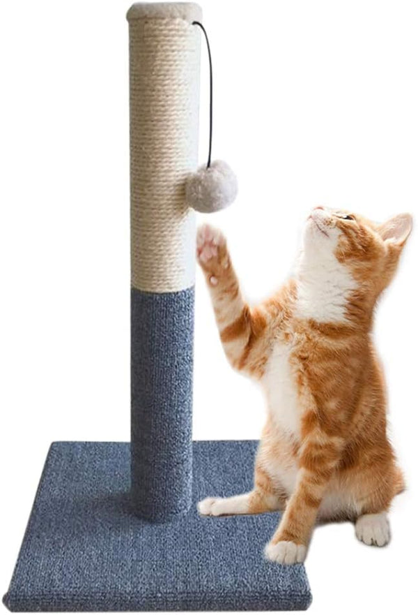 Barelove Tall Cat Scratching Post, Natural Sisal Rope with Interactive Hanging Plush Ball Toy, Durable Cat Claw