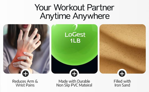 Logest 1LB 2LB 3LB 4LB 5LB 6LB Weighted Toning Exercise Balls Pair - Round Shape Medicine Ball - Available - Toning