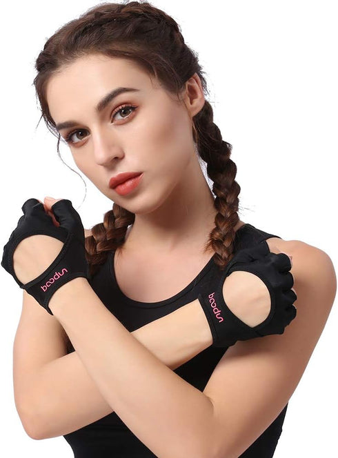 7150282 Anser Woman Half Finger Girl Short Fingerless Gloves for Indoor Yoga Gym Fitness Body Building Training