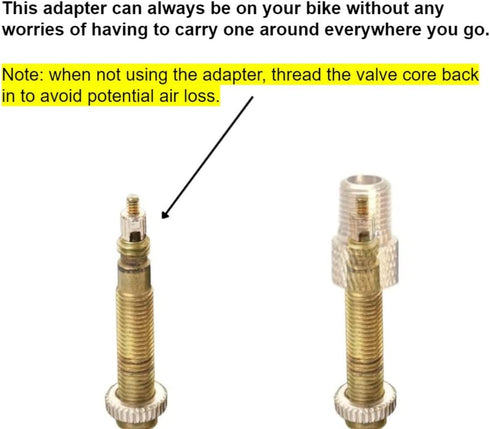 Presta to Schrader Valve Adapter for Bike, Inflate Presta Valve Tire with Air Compressor, 5 Pieces