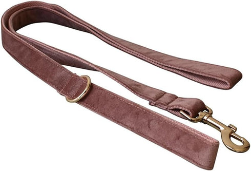 Dog Collar and Leash Set, Soft Velvet Collar and Leash with Heavy Duty Metal Buckle, Adjustable for Small Medium Large