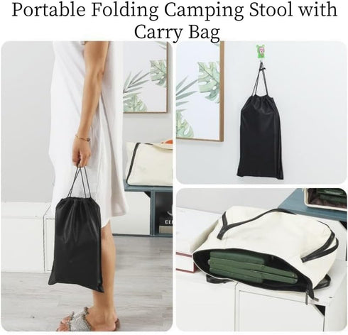GDCARSL (Green,11.4"x4.9"x9.1",1 Portable Folding Camping Stools with Soft Seat,Folding Camping Stool, Indoor/Outdoor