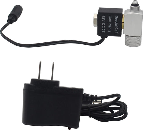 ZRDR Aquarium CO2 Solenoid Valve Regulator, Easy to Install with American Plug 12V Connection