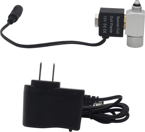 ZRDR Aquarium CO2 Solenoid Valve Regulator, Easy to Install with American Plug 12V Connection