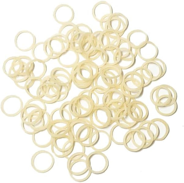 Pet Supply 200 Pack Tiny Rubber Bands for Dog Hair Ties, 3/8" Ivory Rubber Bands for Grooming, Bows, Braids