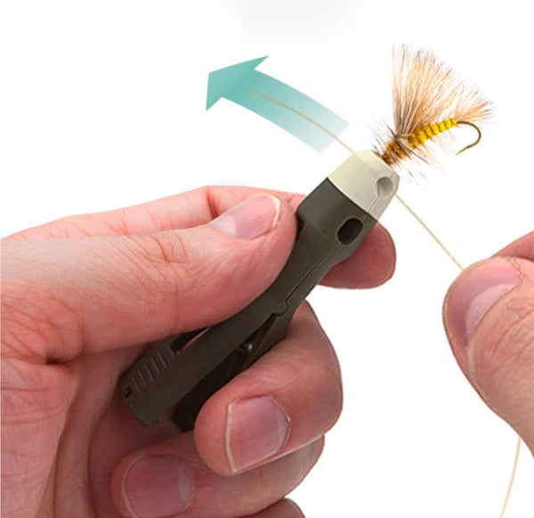 Fly and Ice Fishing Knot Tying Tool, Easily Tie Hooks, Jigs, and Flies, Clip Fishing Line
