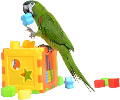 Bird Puzzles Training Block Toy, Educational Intelligence Development for Parrots, Budgies, Cockatiels, Conures, Finches