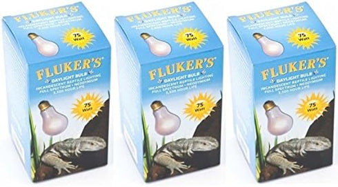 Fluker's 3 Pack Neodymium Daylight Bulbs for Reptiles, 75 Watt
