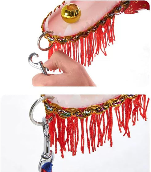 PAIKOOL 3D Set Dragon Poi with Plastic Dragon Head, Swing Rope and Hot Stamping Golden Ribbon Streamer, Outdoor Fitness