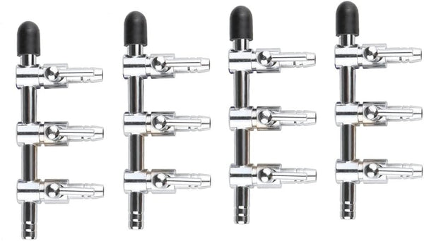 Aquarium Fish Tank Air Flow Control Pump, 3 Way Inline Manifold Tubing Splitter Valve, 4-Pack