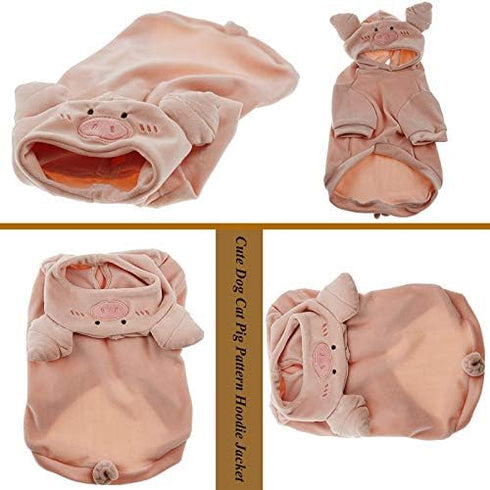 Dog Sweater - Pet Pig Pattern Sweatshirt for Small Dogs Cats, Puppy Hoodie Jacket for Spring, Winter & Autumn