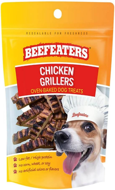 Beefeaters Dog Treats - Chicken Grillers, 2.22 oz, Case of 12 | Oven-Baked Real Chicken Dog Treat