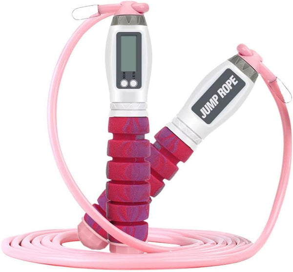 Workout Jump Rope with Counting, 9.85ft Adjustable Skipping Rope with Calorie Counter, Tangle-Free Rapid Speed Exercise