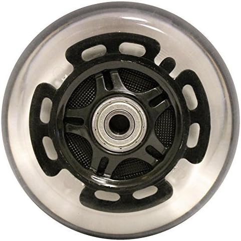 L.E.D. Scooter Wheels With Abec 9 Bearings for Razor Scooters 100mm Light Up 2-pack (Black) by TGM Skateboards