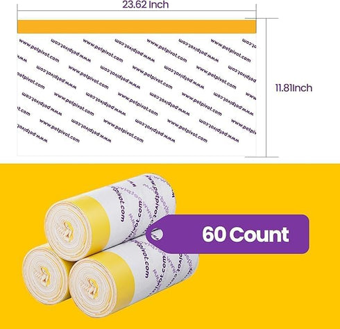 teweoa 60 Count 11 Box,3 Bags,23.62 11.81 Inches3 Packs/60 Counts Litter Box Liners Bags,Compatible with Autoscooper