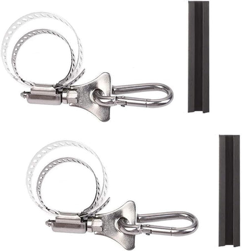 Flag Mounts with Carabiner Clips for Grommet Flags, Universal Set of 2