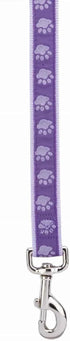 Casual Canine TwoTone Pawprint Dog Lead, Black, 6-Foot x 1-Inch