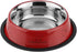Printed Anti-Skid Water and Food Feeding for Dogs and Cats, Stainless Steel Pet Bowl (23.6 fl oz, Red)