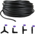 JIH 100 Feet Standard 3/16" Black Flexible Airline Tubing with Connectors for Fish Tanks, Terrariums, Hydroponics