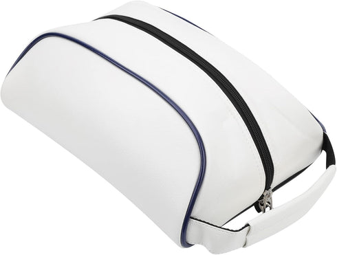 Qiilu White PU Leather Shoe Bag, Dustproof Storage Carrier Bag for Home Travel