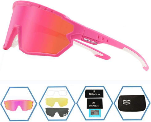 Sports Polarized Sunglasses for Adults and Youth - Cycling, Softball, Baseball, Fishing, Ski, Golf