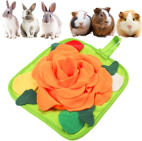 Rabbit Foraging Mat Snuffle Mat for Small Animals Rabbit Toy 11.8"x11.8" Rabbits