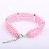 3 Rows Dog Cat Pearls Necklace Collar with Bling Accessories Pet Puppy Jewelry for Female Dogs Cats Small Medium (Pink, Medium)