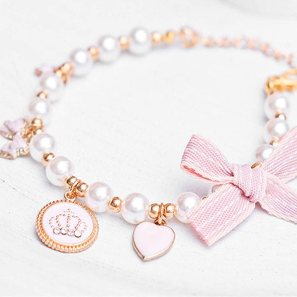 Fashion Pet Necklace Cat Pearl Crown Collar | Accessories Ornaments for Pet Cat Teddy Jewelry Collar