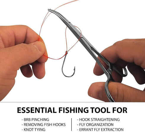 2pc 5 Inch Set SURGICAL ONLINE Versatile Angling Tools with Fishing Forceps - Stainless Steel, Curved & Straight