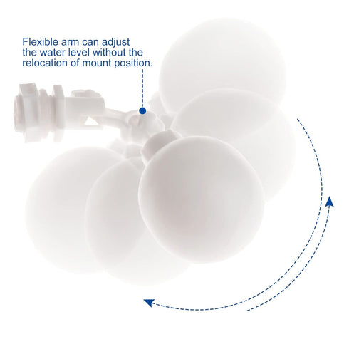 1/4" Plastic Float Valve for Auto Fill Liquid Level Control in Aquarium Water Tank