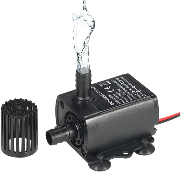 Decdeal Water Pump Aquarium - Submersible Mini Quiet Pump for Pond Fish Tank, 280L/H, DC 12V 5W