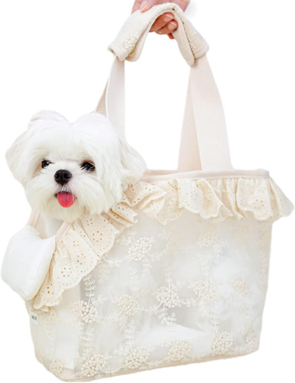 Puppy Carrier Dog Walking Bags, Mini for Dog, Cat, Rabbit, Small up to 5.5 lbs, Beige