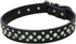 Dogs Kingdom Genuine Leather Padded Rhinestone Dog Collar, 14.5"-20" Length, Customized Crystal, Black, M