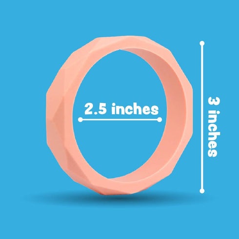 Sweet Paws Puppy Teething Bracelet Stack, 4 Pack, Wearable Silicone Dog Chew Toys for Small/Medium Dogs (Think Pink)