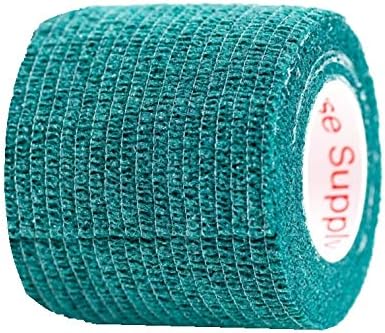 2 Inch Vet Wrap Tape Bulk, Hunter Green, Pack of 6, Self Adhesive Flex Bandage for Pets