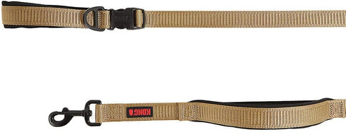 KONG Comfort Ultra Durable Traffic Leash, Padded Handle, Hands Free Quick Control, 6', Tan