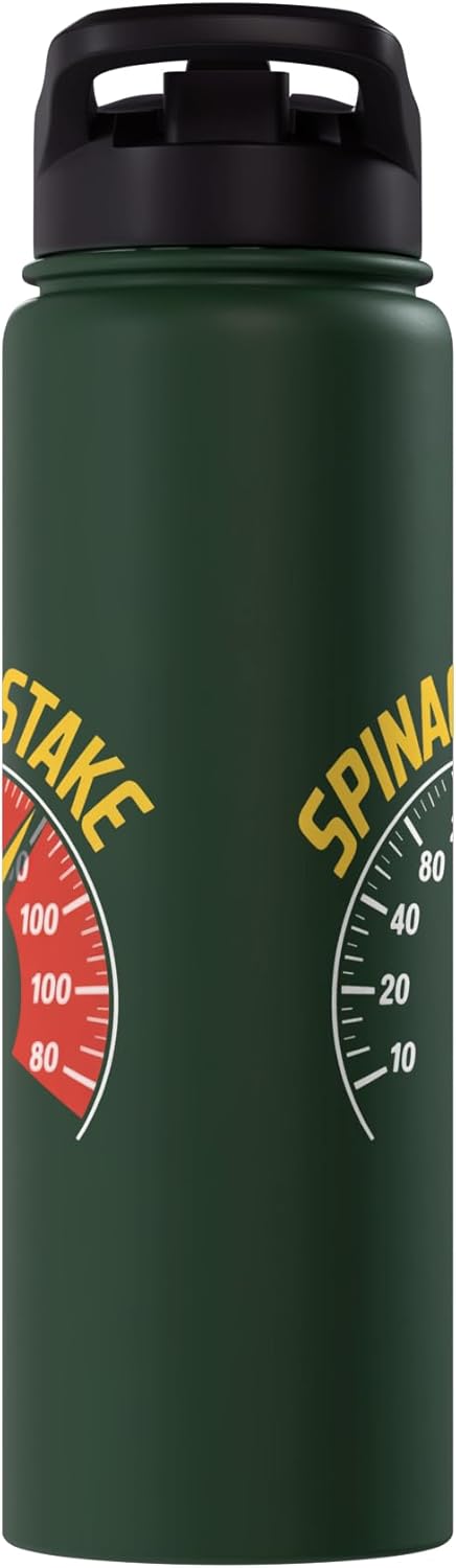 Vibrant Yellow Cartoon Humor Enthusiasts SPINACH MISTAKE Speedometer Funny Meme Sarcastic Gag Stainless Steel Insulated