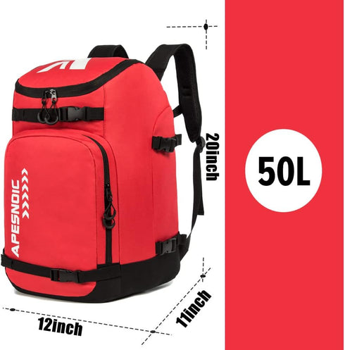Ski Boot Bag Backpack for Ski and Snowboard Boots - Waterproof Exterior & Bottom - Ideal for Men, Women, Youth