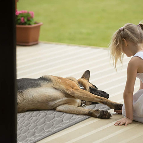 Washable Dog Cooling Mat, Ice Silk Self Cooling Pad Blanket for Indoor & Outdoor Car Seats, Light Grey (40x28 in)