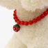 Pearl Strawberry Bell Collar, Pearl pet Necklace, Bow tie Cartoon Bell, Bow tie Collar pet Supplies(7.8-9.8in)