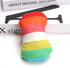 2Pcs Colorful Plush Dog Vocal Toy, Rainbow Bone-Shape Chewing Toy for Pet Playing Supplies