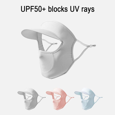 Full Face Cover Sunscreen Veil, UV Protection Sun Shield for Women Girls, Summer Hat with Eye Shield