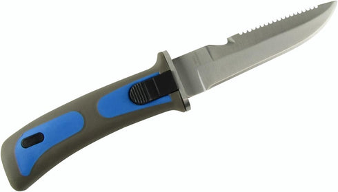 Treasure Gurus Stainless Steel Blue Dive Knife with Sheath, Arm or Leg Straps and Line Cutter