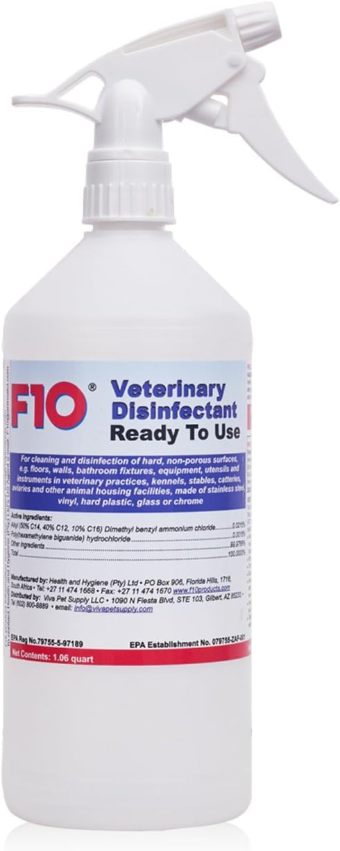 F10 Ready To Use All Purpose Disinfectant for Kennels, Litter Box, Cage,
